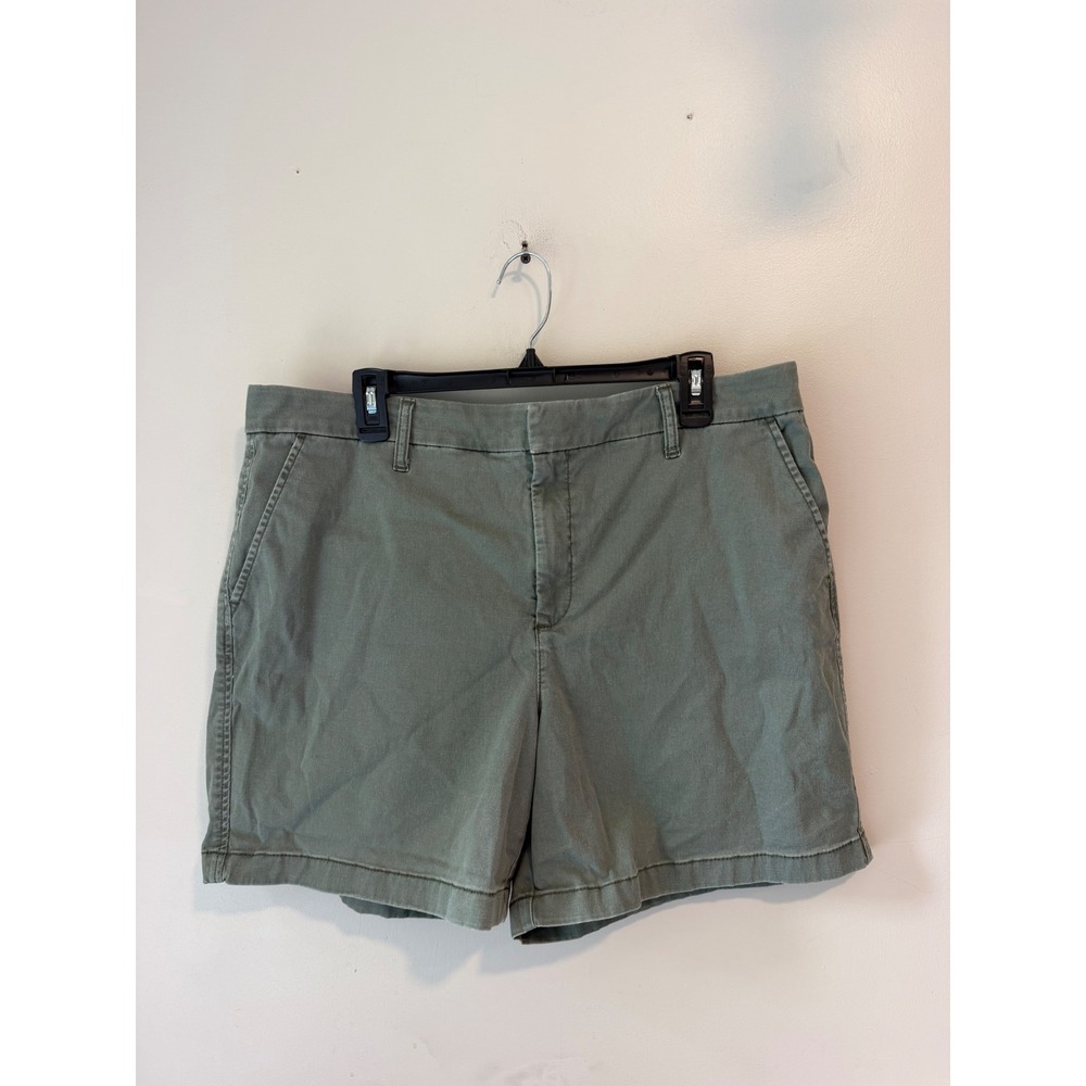 Anne Klein Jeans Olive Green Chino Shorts Womens Size 16 Mid Rise Stretch Cotton